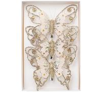 Dianzan Christmas Tree Hanging Decorations 3pcs Glitter Butterfly Christmas Tree Decorations Ornament Xmas Hollow Out Butterfly Ornament