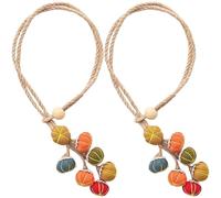Dianzan Curtain Tiebacks 2 Pcs Hand Knitting Curtains Tied Rope Cloth Pumpkins Curtain Tie Backs, Cute Hanging Balls Tie Backs for Curtains