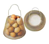 Dianzan Foldable Egg Baskets, Portable Wire Basket for Egg Collecting, Vintage Small Egg Holder with Handle Fruit Basket for Home Kitchen Countertop