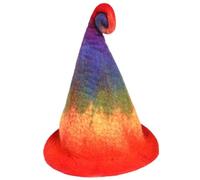 Dianzan Halloween Gradient Hat, Rainbow Pointed Wizard Hat, Unisex Steeple Witch Hat Cosplay Halloween Hat Party Prop Gift for Men,Women