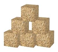Dianzan Hay Bales Boxes Decor 6pcs Western Cowboy Party Decorations, Grain Straw Boxes Decorations Fake Hay Props for Fall Harvest Halloween