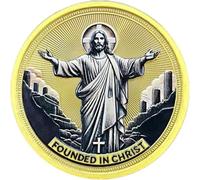 Dianzan Jesus Commemorative Coin Metal Commemorative Coin Zinc Alloy Three-dimensional Cross Metal Medal Collection Gift
