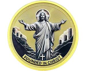 Dianzan Jesus Commemorative Coin Metal Commemorative Coin Zinc Alloy Three-dimensional Cross Metal Medal Collection Gift
