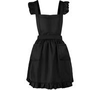 Dianzan Maid Ruffle Retro Apron Kitchen Baking Cooking Cleaning Apron Maid Costume Apron Adjustable Waitress Costume Aprons for Restaurant