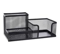 Dianzan Mesh Desk Organiser, Pencil Holder with 3 Compartments Storage Box Pen Holder Metal Office Tray with Memo Holder for Desktop Accessories