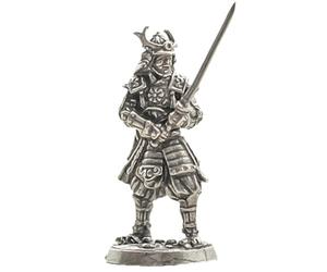 Dianzan Ornaments White Copper Japanese Shogunate Samurai Figurines Mini Vintage Metal Soldiers Model Statue Desktop Toy Ornament Decoration