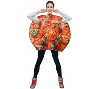 Dianzan Pizza Food Costume Halloween Party Funny Food Outfit Couples Costume Pizza Cosplay Jumpsuit Pizza Costume for Party
