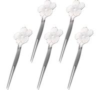 Dianzan Stainless Steel Fruit Forks 5pcs Dessert Pastry Forks Appetizer Pastry Salad Mini Forks Kitchen Tableware Set for Party Buffet