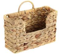 Dianzan Wall Mounted Woven Storage Basket, Hand-woven Magazine Storage Organizer, Vintage Wall Hanging Mail Organizer for Home Office