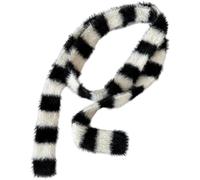 Dianzan Y2k Striped Scarf for Women, Decorative Thin Knitted Neck Guard Long Skinny Scarf Womens Winter Fuzzy Neckerchief Scarves Accessories