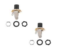 DIAO79NI 1/4 inch Mono Guitar Output Jack 6.35mm TS Mono Panel Mount Jack Socket for Strat Tele Electric Guitar/Bass, Black