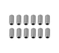 DIAO79NI 12Pcs Pro Metric M3x6mm Steel Saddle Height Screws for Imported Electric Guitar Bass Bridge (Chrome)