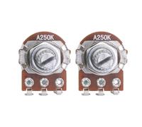 DIAO79NI 18-Spline 15mm Guitar Mini Size Pots A250K Short Split Shaft Audio Taper Potentiometers for Guitar Bass (Set of 2)