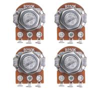 DIAO79NI 18-Spline 18mm Guitar Mini Size Pots B250K Short Split Shaft Audio Taper Potentiometers for Guitar Bass (Set of 4)