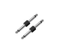 DIAO79NI 2 Pack Guitar Pedal Connector 1/4 inch Effect Pedal Coupler Guitar Connector Gold Planted 6.35mm Male to Male Straight Type Plug Electric Guitar Pedalboards, Black