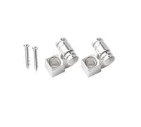 DIAO79NI 2Pcs Pro Steel Guitar Roller String Guides Roller String Trees Retainer for Strat Stratocaster Tele Telecaster Electric Guitar Replacement (Chrome)