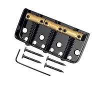 DIAO79NI 3 Compensated Brass Saddles Fixed Short Bridge for Vintage Tele TL Telecaster Electric Guitar (Black)