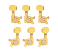 DIAO79NI 3 Left 3 Right Hand Sealed Guitar Tuner Pegs,Big Square Electric Guitar String Tuning Pegs Keys Machine Heads for Fender Strat Stratocaster Tele Telecaster/Electric Guitar (Gold)
