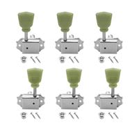 DIAO79NI 3 Left 3 Right Vintage Guitar String Tuning Pegs Tuning Machines Tuning Keys Machines Heads Tuners Compatible with Les Paul LP SG Style Electric Guitar, Chrome with Tulip Button.