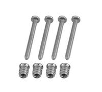 DIAO79NI 4 Pcs Stainless Steel Bolt-On Neck Cross Pan Head Guitar 35mm Screws and M4 Inserts for Guitar and Bass