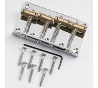 DIAO79NI 4-String Electric Bass Fixed Bridge - Gold Brass Saddles for Enhanced Sustain, Designed for Fender Jazz/Precision Bass