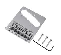 DIAO79NI 53mm (2.087 inch) Metal Guitar Telecaster Bridge Modern 6-Saddle for Fender Squier Telecaster Style Electric Guitar, Chrome