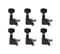DIAO79NI 6Pcs Right Hand Sealed Guitar Tuner Pegs,Big Square Electric Guitar String Tuning Pegs Keys Machine Heads for Fender Strat Stratocaster Tele Telecaster/Electric Guitar (Black)