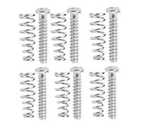 DIAO79NI 6PCS Single Coil Adjustment Screws with Springs M3.5x22mm Flat-Bottom Round Head Head for ST Strat/Tele (Chrome)