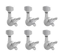 DIAO79NI 6R Guitar Locking Tuners Handed Lock String Tuning Key Pegs Machine Heads for Folk Style Electric Acoustic Guitars (Chrome)