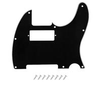 DIAO79NI 8 Hole Tele Mini Humbucker Pickguard with Mini Humbucker Pickup Hole for Tele/Telecaster, Black-White, 3ply.