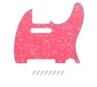 DIAO79NI 8 Hole Tele Pickguard Scratch Plate for USA/Mexican Fender American Standard Telecaster Modern Style Electric Guitar, Light Pink Pearl, 4ply.