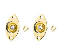 DIAO79NI Metal 1/4" Oval Guitar Input Jack Plate Output Jackplate Socket with Screws for Fender Strat Tele Style Electric Guitar, Gold