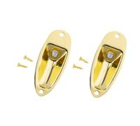 DIAO79NI Pro Steel Boat Shape Guitar Input Jack Plate Jack Ferrule Output Jackplate for Strat/Stratocaster Style Electric Guitar, Gold