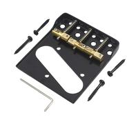 DIAO79NI TL 3-Sided Modern Guitar Bridge/Compensated Brass Saddles & Cut Down Side for Fender Squier Telecaster (Black)