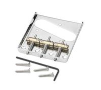 DIAO79NI TL 6-String Electric Guitar Bridge with 3-Saddle & Steel Plate - Compatible with Squier and Import Tele Style Guitar, Gold
