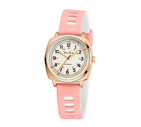 Diaofendi Petite Watch for Women Nurses Girls, Easy to Read Small Face, Silicone Band, Military Time Second Hand and 24 Hour, 30M Waterproof (D36302L-C-pink White)