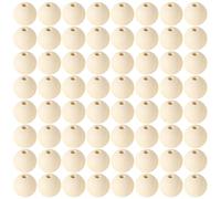 DIAONIAN Pack of 70 Natural Wooden Beads 16 mm Round with Hole, for Crafts, Decorations, Bracelets, DIY