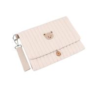 Diaper And Wet Wipes Storage Bag | Embroidered Cute Bears Foldable Handbag - With Strap Compartment For Stroller Diaper Storage,For Mom Parent Boys Girls Travel Car Trip Hospitals and Nurses