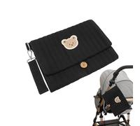Diaper and Wipes Pouch Cute Bear Embroidery Foldable Purse