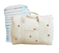 Diaper Bag, 9.45 Inches Tote Bag for Women, Large Capacity Embroidered Design, Durable Spacious, Easy Carry, Tool, Fashion Accessory for Hospital Gym Work School Outdoor Park Shopping Trip