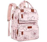 Diaper Bag Backpack,baby girl diaper bag,Large pink diaper bag backpack gift for girls, Floral printed backpack for work travel and holiday, L, Backpack