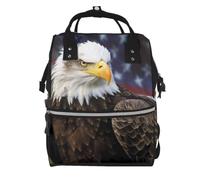 Diaper Bag Backpack for Mom Dads, Large Baby Bag with Changing Station | American Bald Eagle Diaper Backpack, Insulated Pockets, Waterproof Mommy Bag, Travel Essential Baby Shower