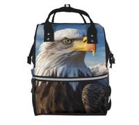 Diaper Bag Backpack for Mom Dads, Large Baby Bag with Changing Station | American Bald Eagle Diaper Backpack, Insulated Pockets, Waterproof Mommy Bag, Travel Essential Baby Shower
