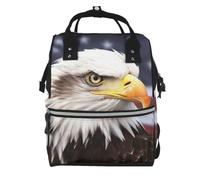 Diaper Bag Backpack for Mom Dads, Large Baby Bag with Changing Station | Bald Eagle Diaper Backpack, Insulated Pockets, Waterproof Mommy Bag, Travel Essential Baby Shower