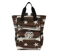 Diaper Bag Backpack for Moms Dads Undermarine Animal starfishes Brown