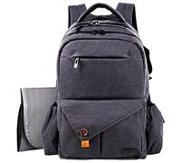 Diaper Bag Backpack,Multifunction Large Baby Diaper Bag,Backpack W Stroller StrapsInsulated Bottle PocketsChanging Pad, Nylon Fabric Waterproof Stroller Straps for Mom/Dad (Black)