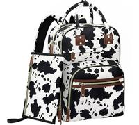 Diaper Bag Backpack Tote for Women Large Capacity, Baby Bag with Insulated Pockets Multifunctional Diaper Bags, Cow Print, 12.20"L x 7.0"W x 16.0"H, With Extra Layer & Changing Pad
