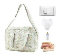 Diaper Bag Quilted Cotton Blend Weekender Pouch Storage