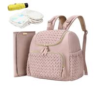 Diaper Bag - Stylish Backpack, Large Capacity Organizer | Waterproof Travel Storage with Changing Path, Multi-Function Stroller Strap Accessory p