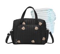 Diaper Bag Tote Nappy Bear Embroidery Compartment Tote with Zipper